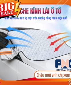 Tấm Chắn Nắng Ô Tô Kính Lái 3 Lớp Tráng Bạc, Chống Nóng và Phản Quang